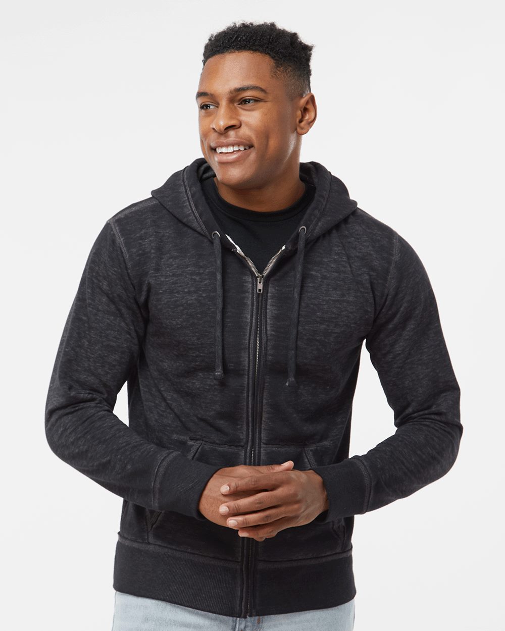 J. America - Men's Vintage Zen Fleece Full-Zip Hooded Sweatshirt - 8916