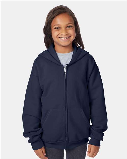 Hanes - Youth EcoSmart® Full-Zip Hooded Sweatshirt - P480