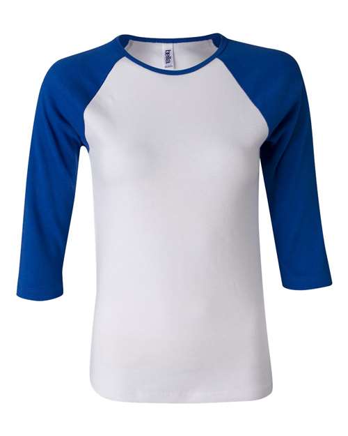 BELLA + CANVAS - Women’s 1X1 Baby Rib Raglan Three-Quarter Sleeve Tee - 2000