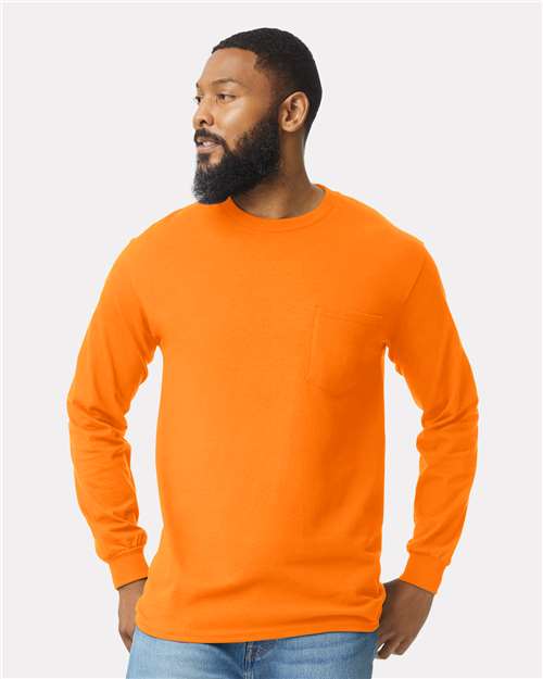 Gildan - Unisex Ultra Cotton® Long Sleeve Pocket T-Shirt - 2410