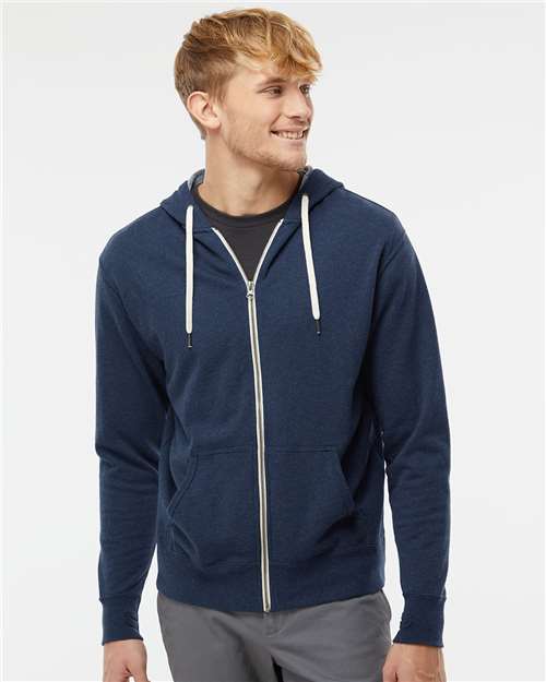 Independent Trading Co. - Unisex Heathered French Terry Full-Zip Hooded Sweatshirt - PRM90HTZ