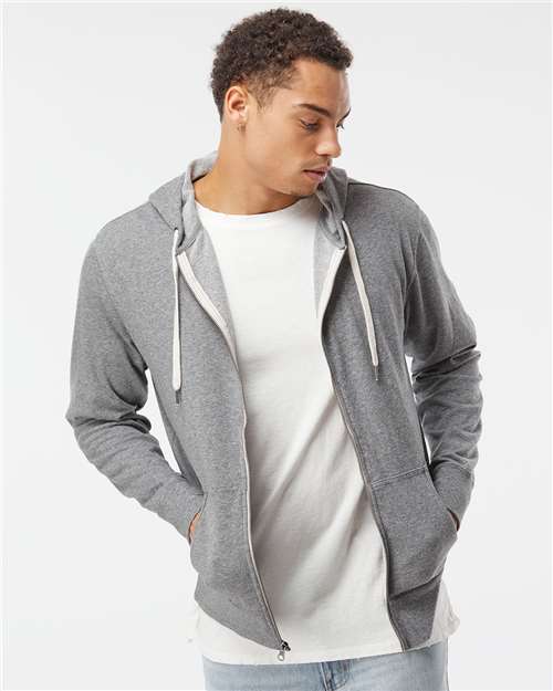 Independent Trading Co. - Unisex Heathered French Terry Full-Zip Hooded Sweatshirt - PRM90HTZ
