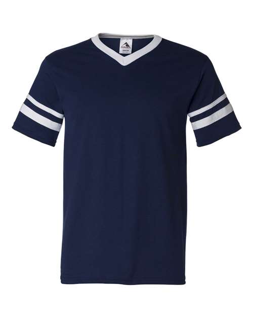 Augusta Sportswear - V-Neck Jersey with Striped Sleeves - 360