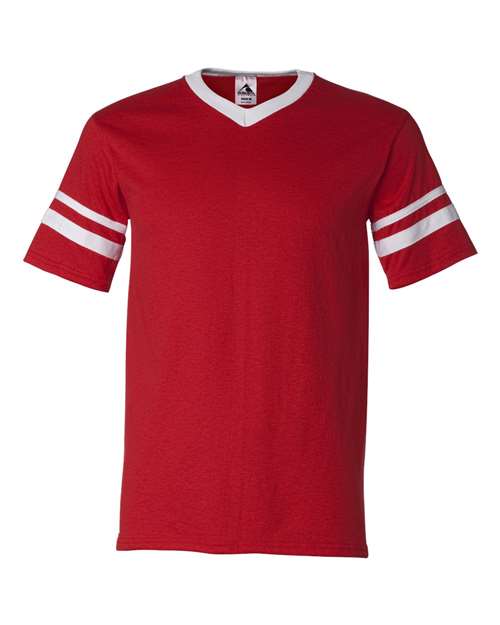 Augusta Sportswear - V-Neck Jersey with Striped Sleeves - 360