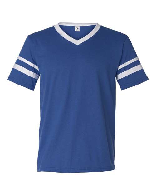 Augusta Sportswear - V-Neck Jersey with Striped Sleeves - 360
