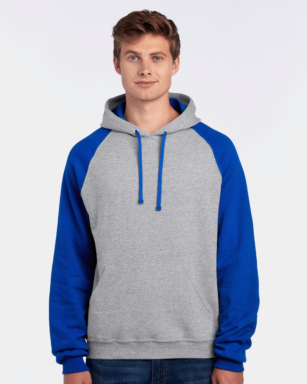 JERZEES - Sudadera unisex con capucha y raglán con bloques de color Nublend® - 96CR
