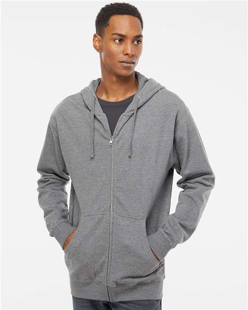 Independent Trading Co. - Sudadera unisex de peso medio con capucha y cremallera completa - SS4500Z