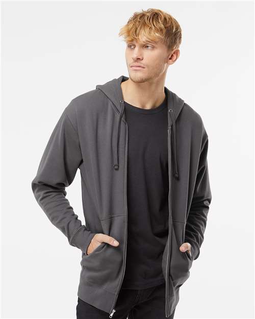 Independent Trading Co. - Sudadera unisex de peso medio con capucha y cremallera completa - SS4500Z