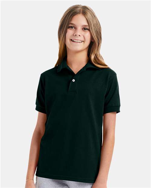 Hanes - Polo de jersey EcoSmart® para jóvenes - 054Y