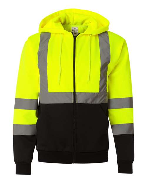 Kishigo - Sudadera unisex con capucha y cremallera completa de alta visibilidad - JS102-103