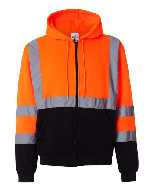 Kishigo - Sudadera unisex con capucha y cremallera completa de alta visibilidad - JS102-103