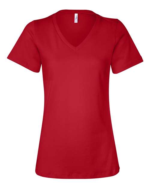 BELLA + CANVAS - Camiseta de jersey holgada con cuello en V para mujer - 6405