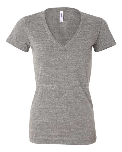 BELLA + CANVAS - Camiseta de cuello en V profundo de mezcla de tres piezas para mujer - 8435