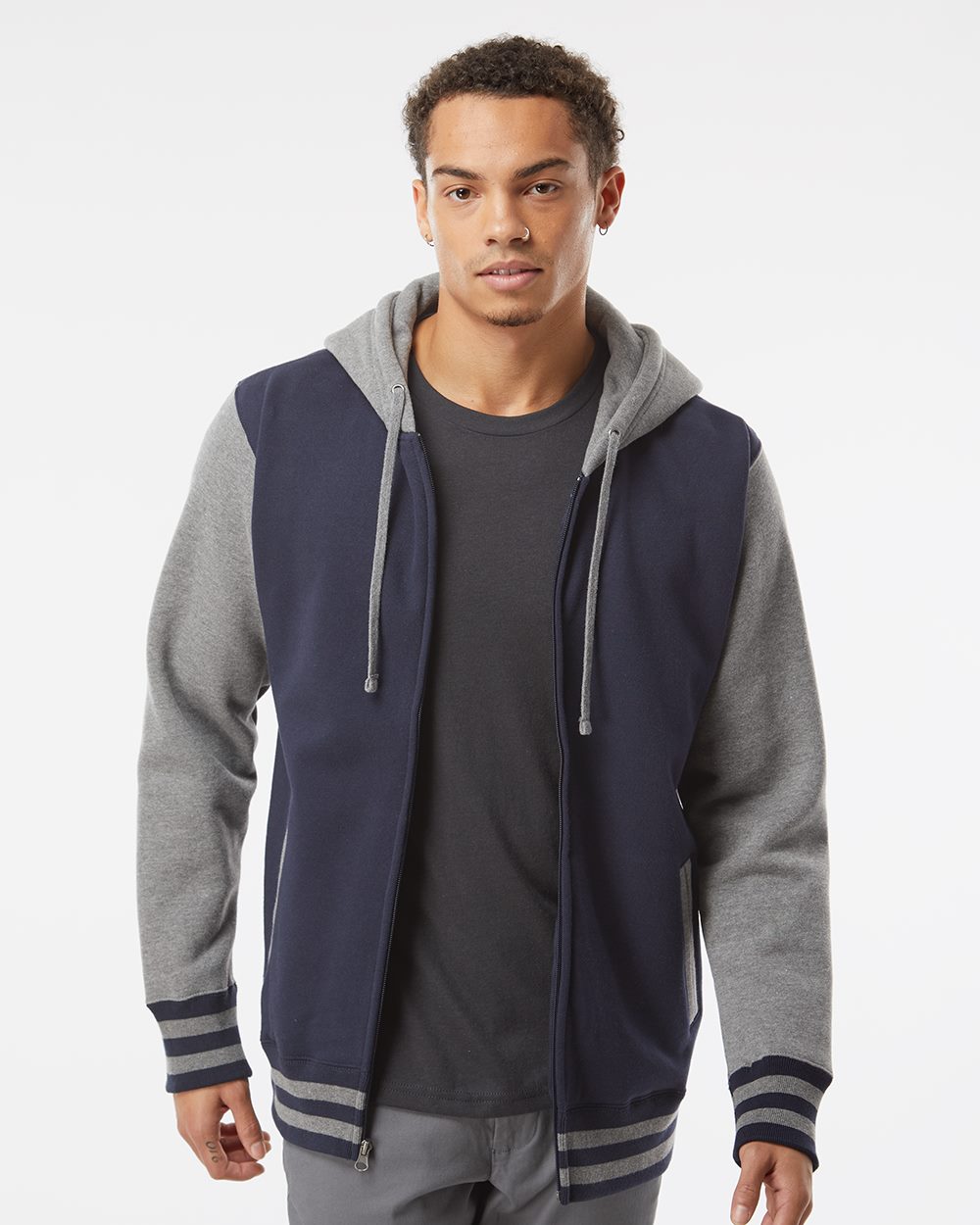Independent Trading Co. - Unisex Heavyweight Varsity Full-Zip Hooded Sweatshirt - IND45UVZ
