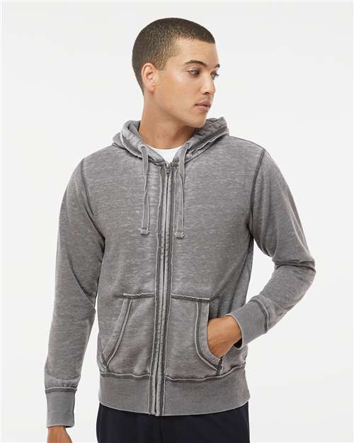 J. America - Men's Vintage Zen Fleece Full-Zip Hooded Sweatshirt - 8916