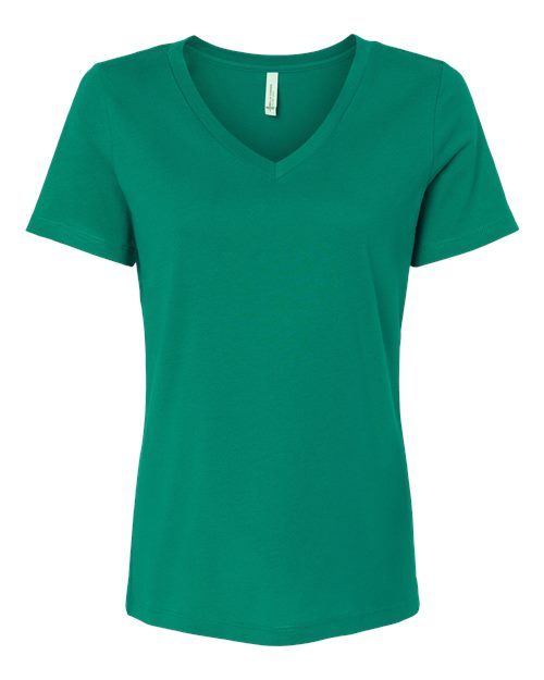BELLA + CANVAS - Camiseta de jersey holgada con cuello en V para mujer - 6405