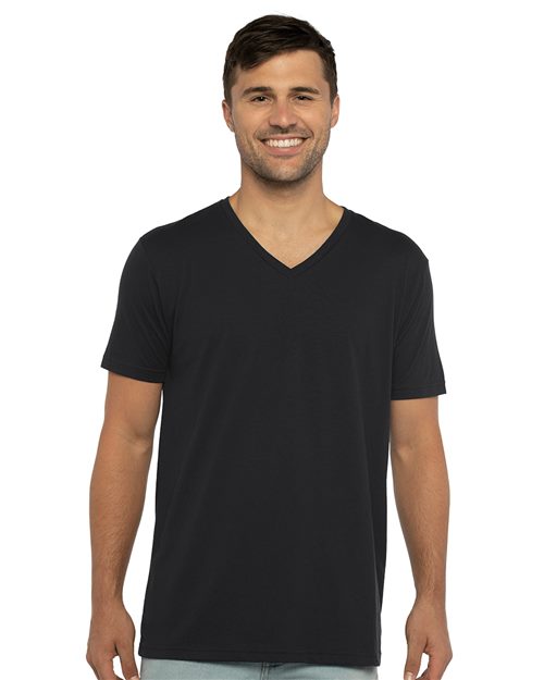 Next Level - Camiseta de ante con cuello en V para hombre - 6440
