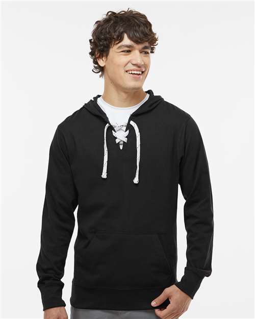 J. America - Unisex Jersey Sport Lace Hooded Pullover - 8231