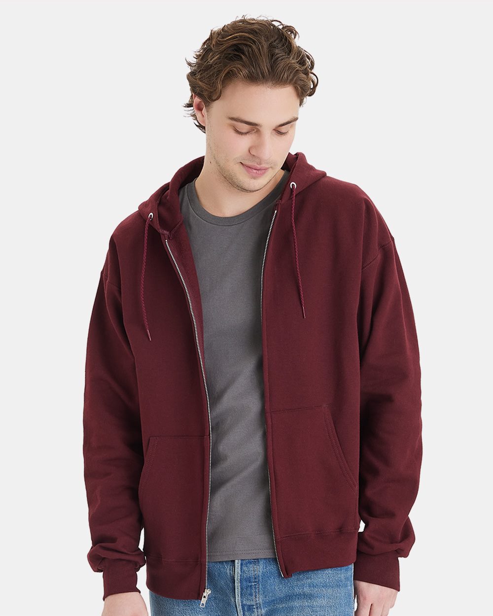 Hanes - Sudadera unisex con capucha y cremallera completa Ultimate Cotton® - F280
