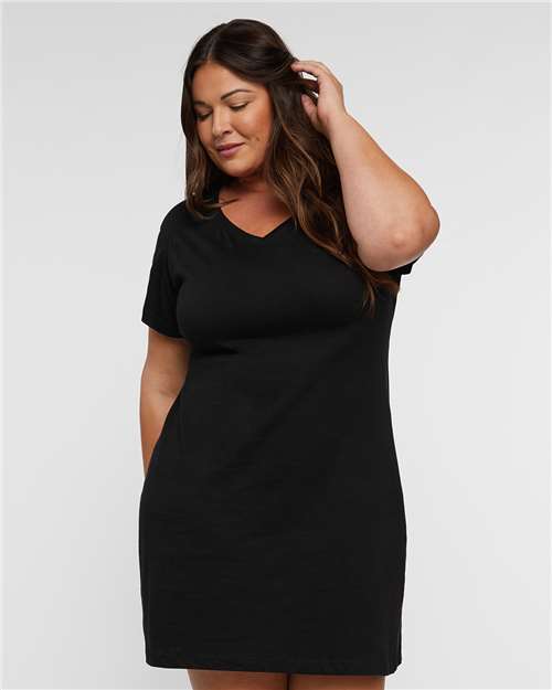 LAT - Vestido playero de jersey fino con cuello en V para mujer - 3522
