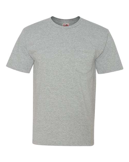 Bayside - Camiseta unisex de peso medio con bolsillo, fabricada en EE. UU. - 5070