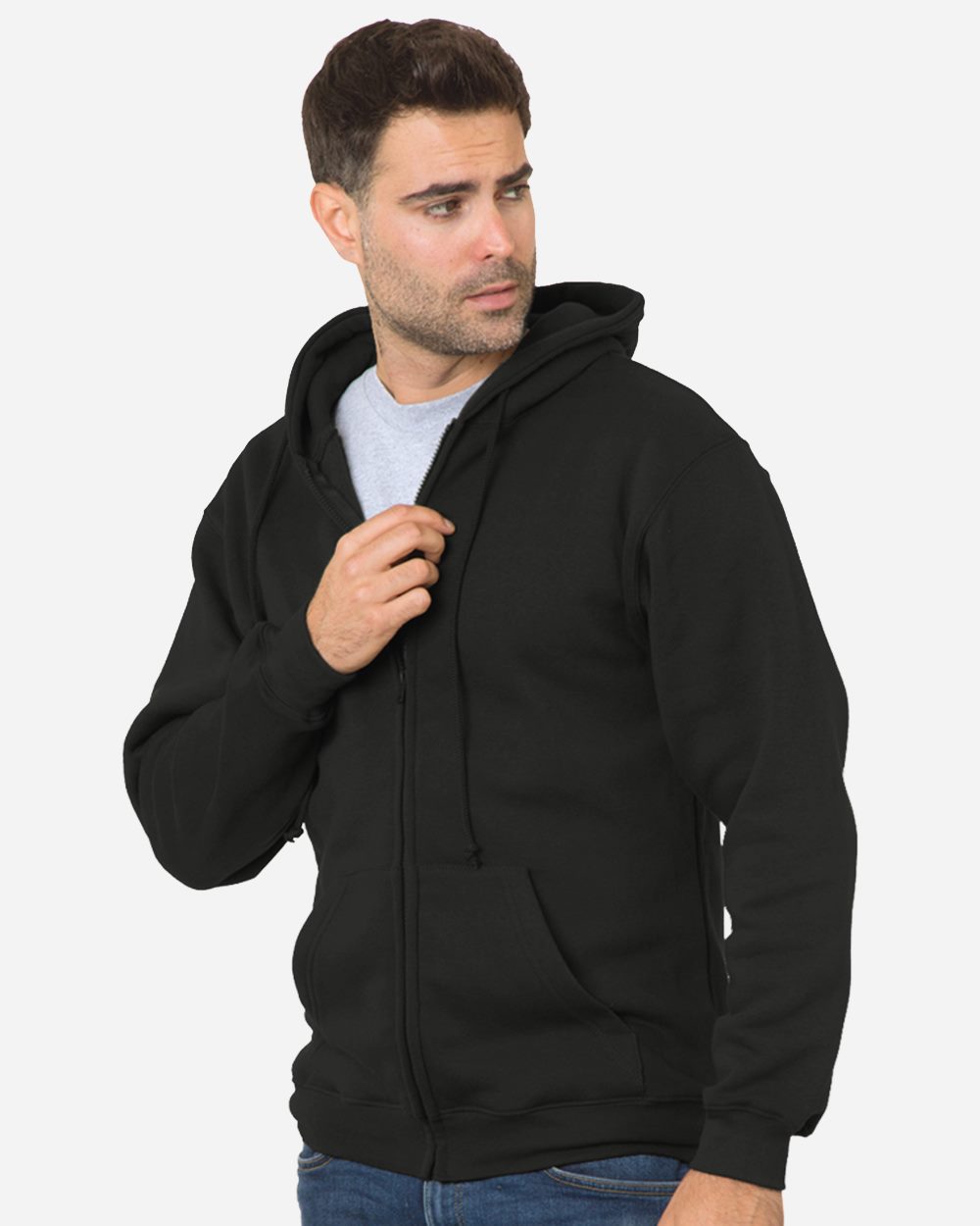 Bayside - Sudadera unisex con capucha y cremallera completa, fabricada en EE. UU. - 900