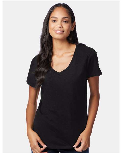 Hanes - Camiseta de cuello en V Perfect-T para mujer - S04V