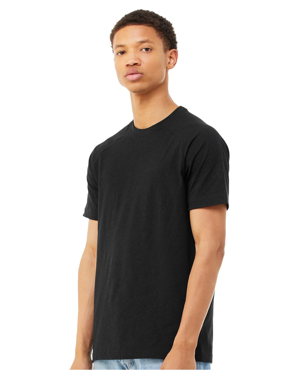 BELLA + CANVAS - Camiseta raglán jaspeada CVC para hombre - 3201