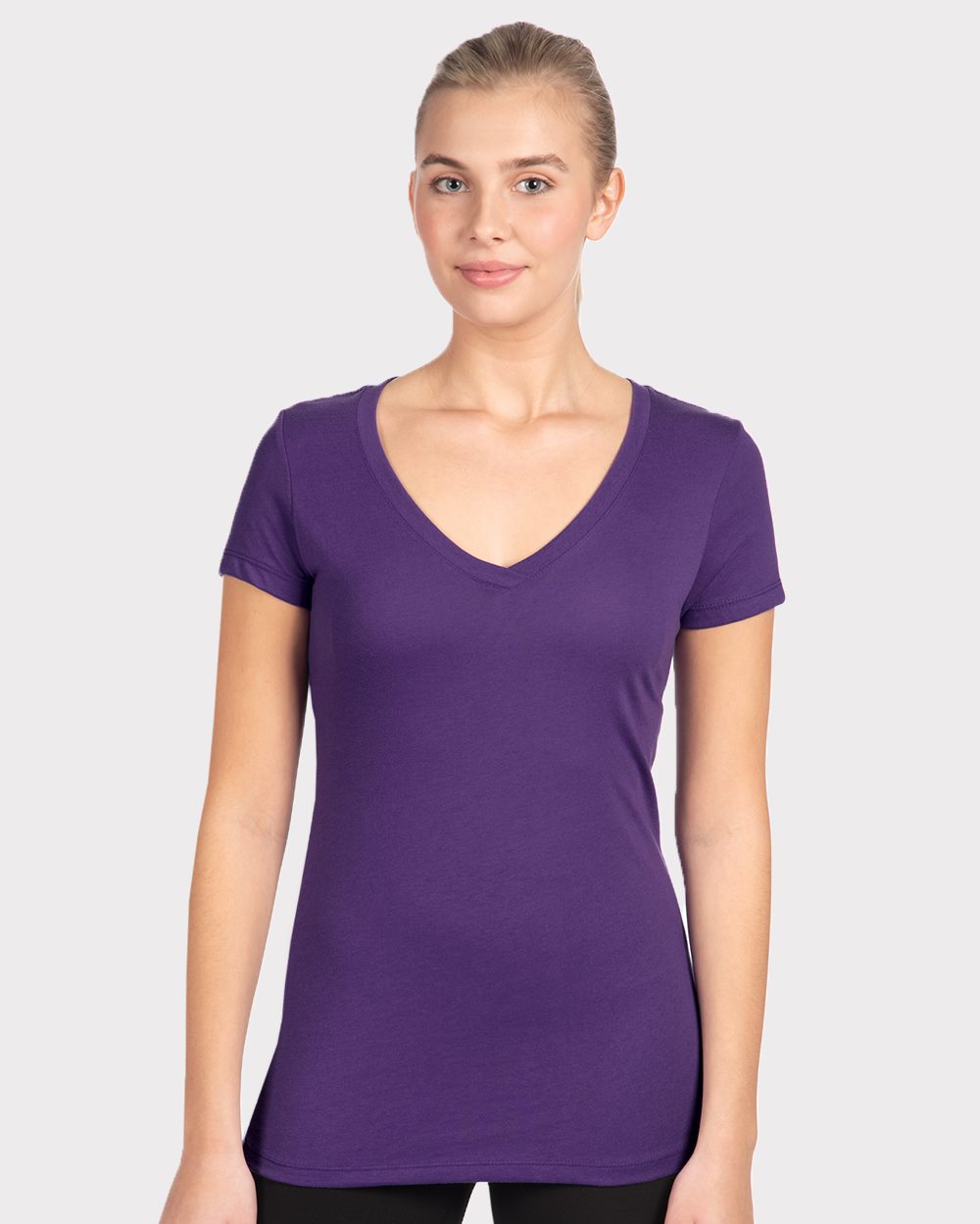 Next Level - Camiseta de cuello en V ideal para mujer - 1540