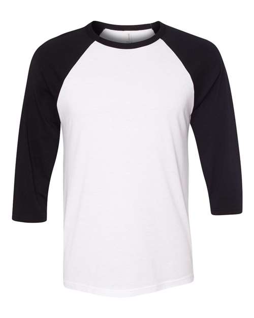 BELLA + CANVAS - Camiseta de béisbol unisex de manga tres cuartos - 3200