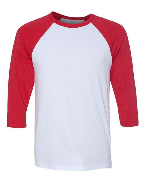 BELLA + CANVAS - Camiseta de béisbol unisex de manga tres cuartos - 3200