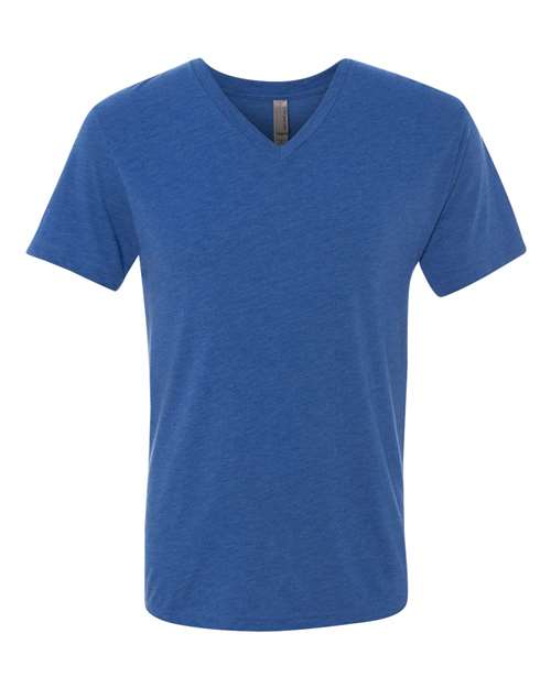 Next Level - Camiseta de cuello en V de mezcla triple para hombre - 6040