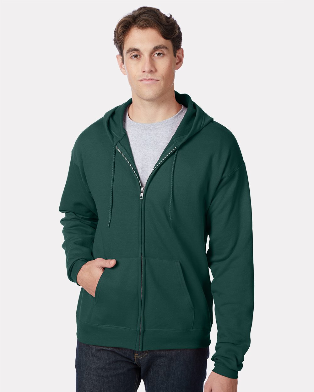 Hanes - Sudadera unisex con capucha y cremallera completa EcoSmart® - P180