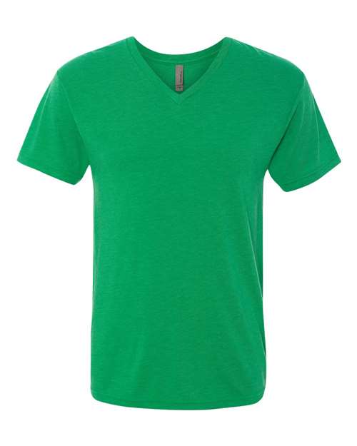 Next Level - Camiseta de cuello en V de mezcla triple para hombre - 6040