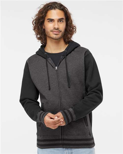 Independent Trading Co. - Unisex Heavyweight Varsity Full-Zip Hooded Sweatshirt - IND45UVZ