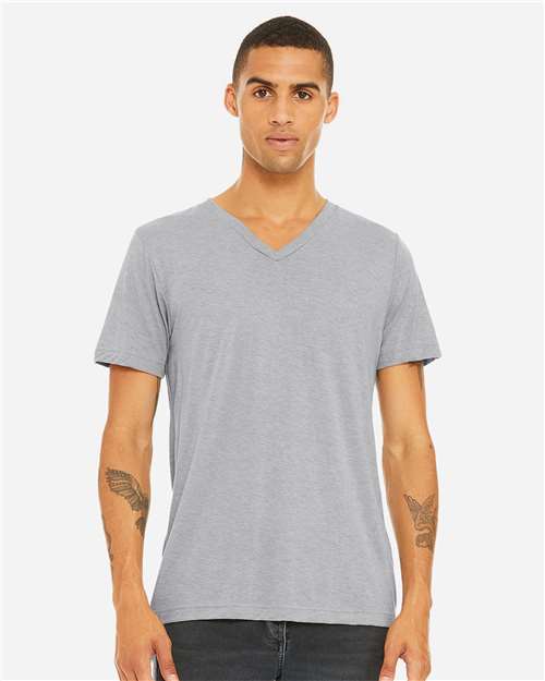 BELLA + CANVAS - Camiseta unisex de cuello en V de mezcla triple - 3415