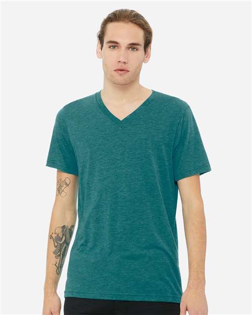 BELLA + CANVAS - Camiseta unisex de cuello en V de mezcla triple - 3415
