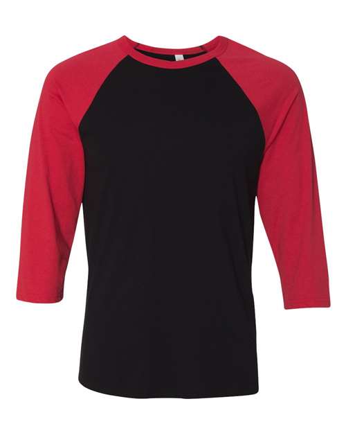 BELLA + CANVAS - Camiseta de béisbol unisex de manga tres cuartos - 3200