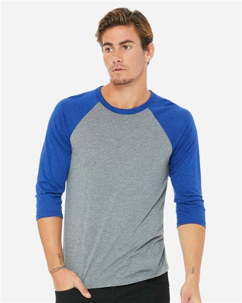 BELLA + CANVAS - Camiseta de béisbol unisex de manga tres cuartos - 3200