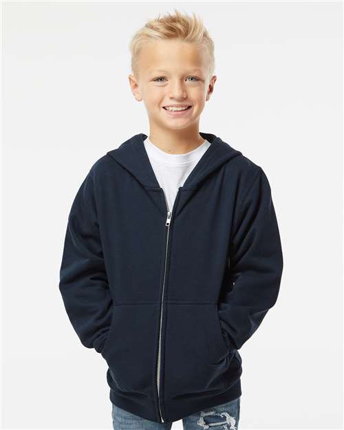Independent Trading Co. - Youth Midweight Full-Zip Hooded Sweatshirt - SS4001YZ