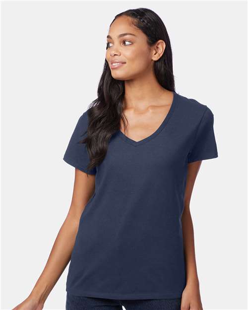 Hanes - Camiseta de cuello en V Perfect-T para mujer - S04V