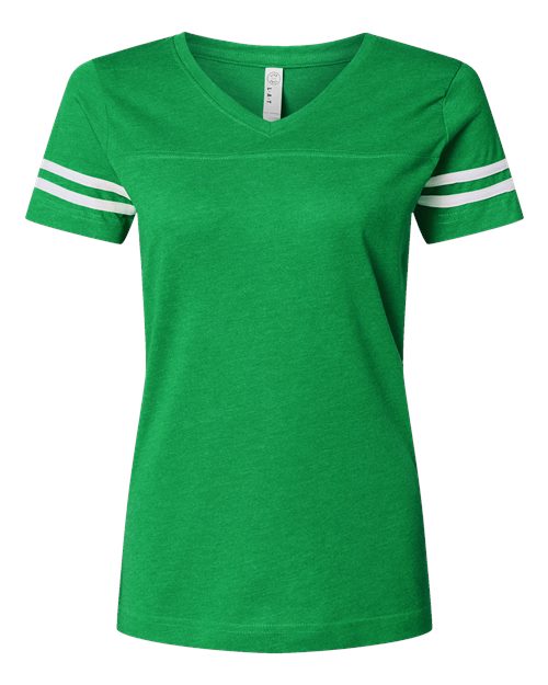 LAT - Women's Football V-Neck Fine Jersey Tee - 3537