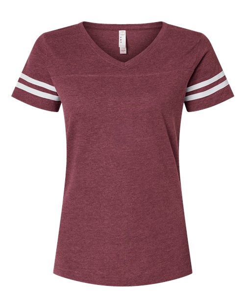 LAT - Women's Football V-Neck Fine Jersey Tee - 3537