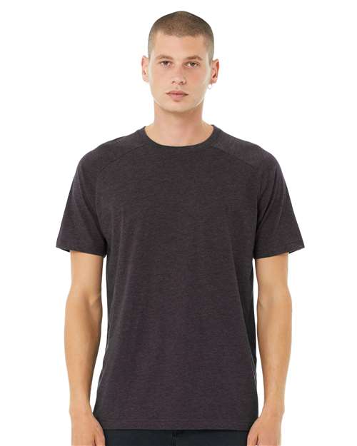 BELLA + CANVAS - Camiseta raglán jaspeada CVC para hombre - 3201