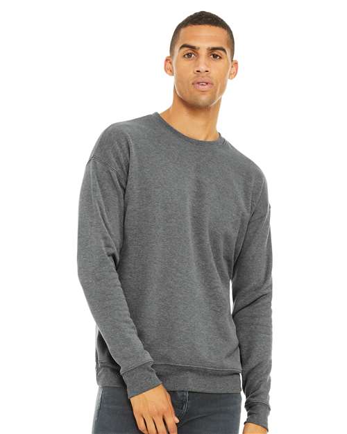 BELLA + CANVAS - Sudadera unisex de forro polar con hombros caídos y cuello redondo - 3945