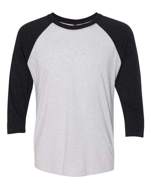 Next Level - Camiseta unisex de manga raglán de tres cuartos de mezcla triple - 6051