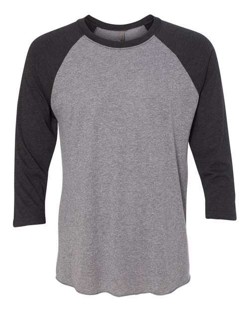 Next Level - Camiseta unisex de manga raglán de tres cuartos de mezcla triple - 6051