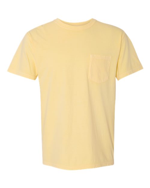 Comfort Colors - Camiseta unisex de tejido pesado con bolsillo y teñido en prenda - 6030