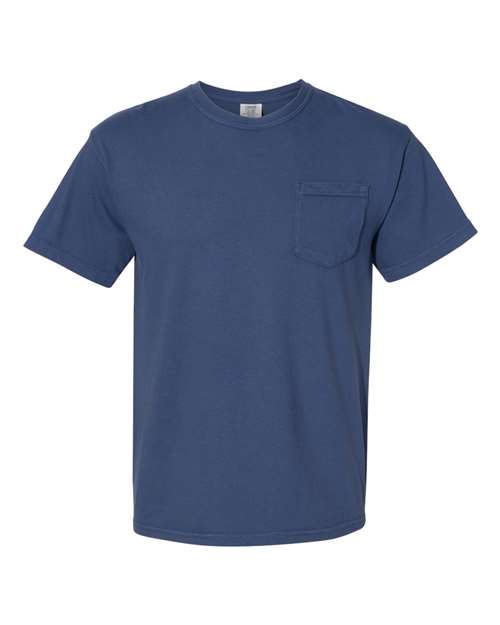 Comfort Colors - Camiseta unisex de tejido pesado con bolsillo y teñido en prenda - 6030