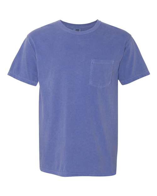 Comfort Colors - Camiseta unisex de tejido pesado con bolsillo y teñido en prenda - 6030